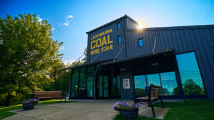 The entrance to the Lackawanna Coal Mine Tour, a museum and retired coal mine located in McDade Park, Scranton, Pennsylvania.