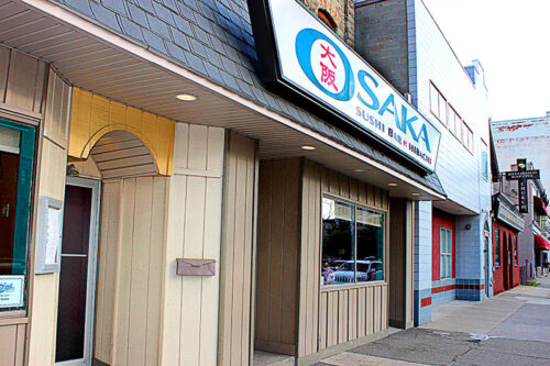 The exterior of Okasa restaurant in Scranton, PA.