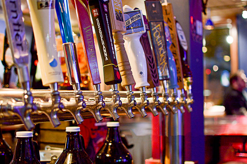 Draught handles at Beer Boys in Wilkes-Barre, PA.