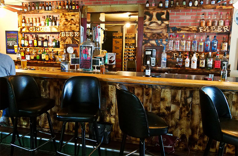 The bar at Cinder Inn in Stroudsburg, PA.
