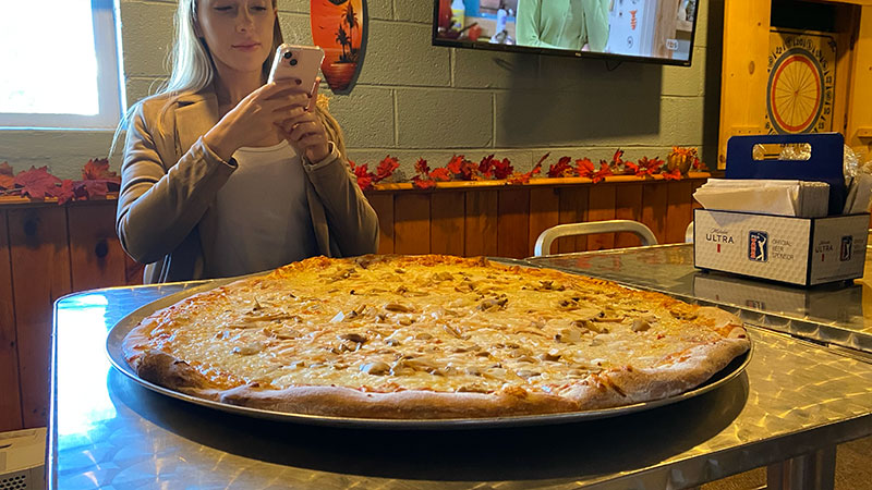 The giant 10 pound pizza from Uncle Bucks in Plymouth, PA