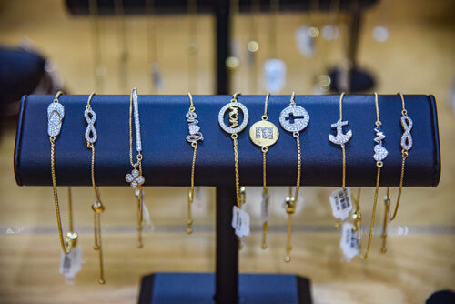 A display of bracelets at Valentine's Jewelry in Dallas, PA.