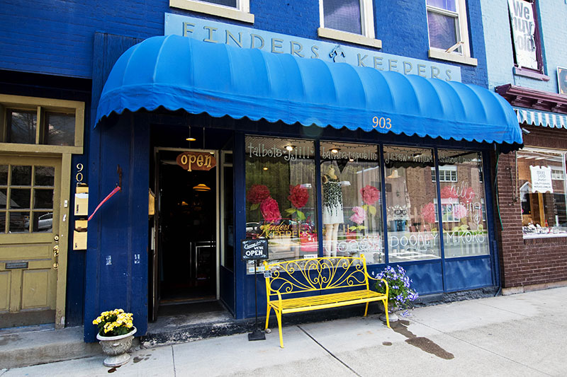 Exterior shot of Finders Keepers on Main Street in Honesdale, PA.
