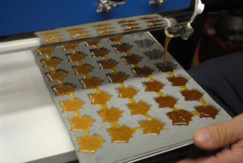 A tray of maple syrup candies being prepared at Shemanski Maple Syrup in Waymart, PA.