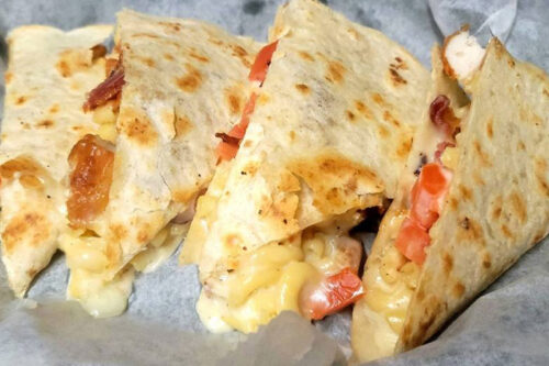 Close up of a quesadilla at Ole Tyme Charley’s Pub & Grill in Plains, PA.