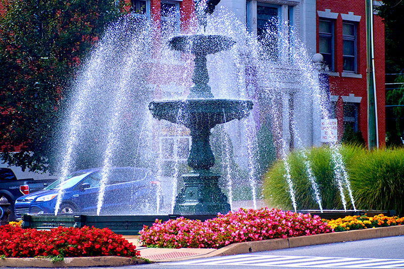David Stroup Fountain on Market Square in downtown Bloomsburg, PA.