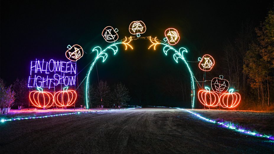 Picture This Halloween Light Show at Lakeland Orchard & Cidery