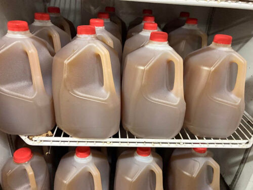 Gallon just of fresh cider at Maylath Farm & Orchard in Sugarloaf, PA.