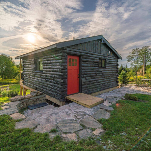 The exterior of a cottage at Camp Bluestone in Thompson, PA.