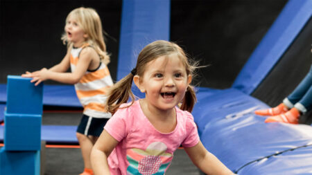 Group of children playing at Sky Zone, a popular indoor activity for toddlers in Pittston, PA.