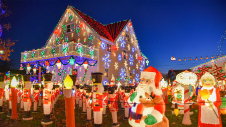 Holiday light display at the Peckville Christmas House located in Peckville, PA.