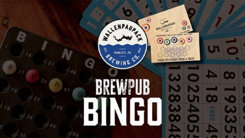 A promotional graphic with the Wallenpaupack Brewing Company logo and the phrase, 