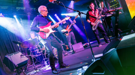A band performs live on stage at River Street Jazz Cafe in Plains, PA.