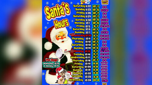 Photos with Santa at the Wyoming Valley Mall in Wilkes-Barre, PA.