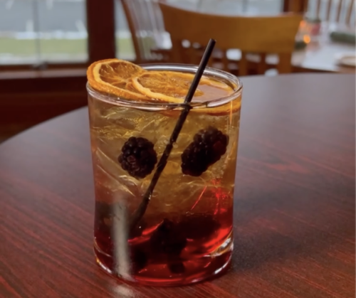 A multicolored mocktail from The Greens at Irem Clubhouse in Dallas, PA