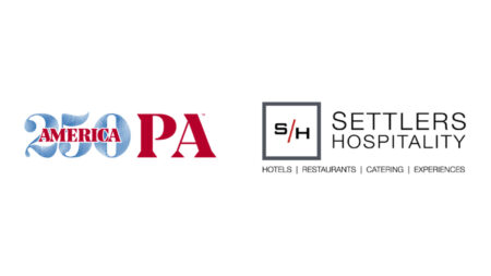 Graphic including America250PA and Settlers Hospitality logos.