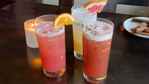 Mocktails on the table at Harvest Seasonal Grill in Moosic, PA.