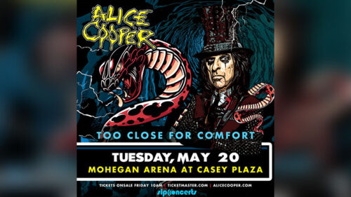 A graphic of Alice Cooper for his performance at Mohegan Arena in Wilkes-Barre Twp.,PA