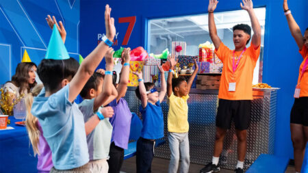 Kids celebration at a birthday party at Sky Zone in Pittston Twp., PA.