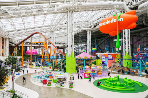 The indoor Nickelodeon Universe amusement park at the American Dream Mall in East Rutherford, NJ.