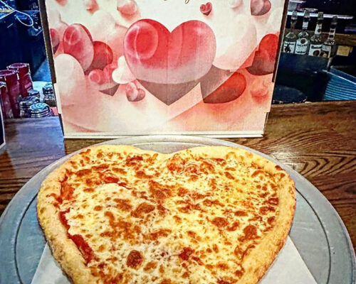 Heart shaped pizza from Arcaro's The Next Generation in Pittston, PA.