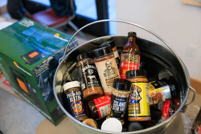 50/50 prizes during Nanticoke Conservation Club's Ice Fishing Derby at Frances Slocum State Park in Wyoming, PA.