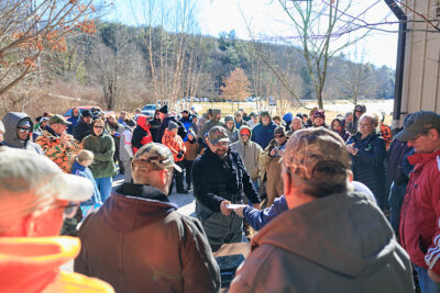 50/50 prize winners during Nanticoke Conservation Club's Ice Fishing Derby at Frances Slocum State Park in Wyoming, PA.
