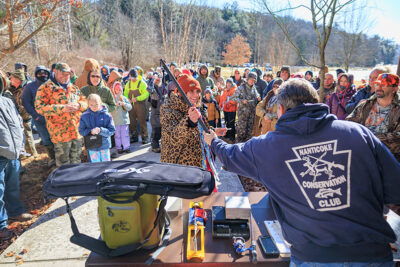 50/50 prize winners during Nanticoke Conservation Club's Ice Fishing Derby at Frances Slocum State Park in Wyoming, PA.