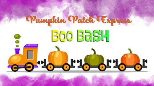 Flyer for the Pumpkin Patch Express Boo Bash event.
