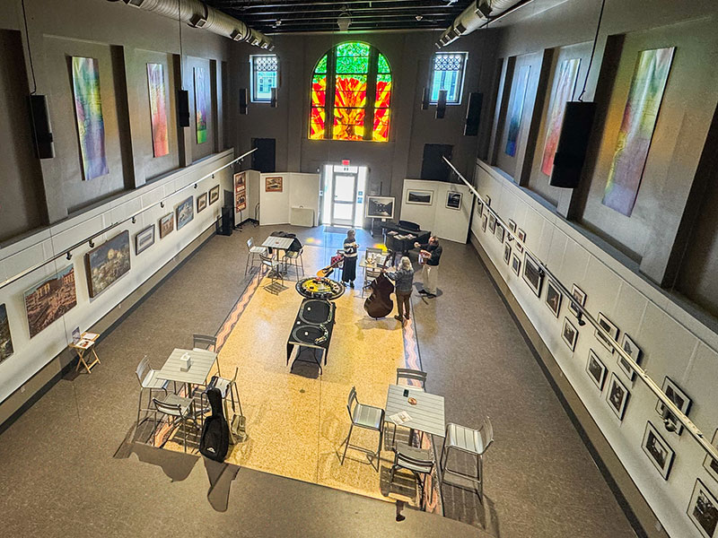 An overview of the art gallery at the Hazleton Art League in Hazleton, PA.