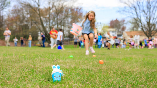 Children participating in the Easter Egg Hunt in Jenkins Twp., PA.