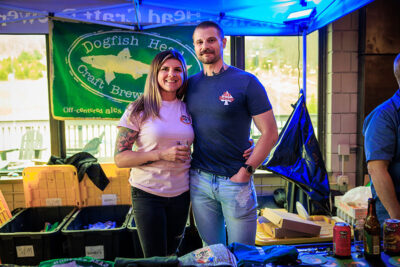 A man and woman smile for the camera during Brewfest at Montage Mountain in Scranton, PA.