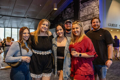 A group smiles for the camera during Brewfest at Montage Mountain in Scranton, PA.