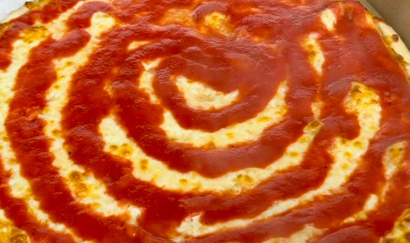 A sweet sauce pie from Brasi's Pizzeria in Swoyersville, PA.