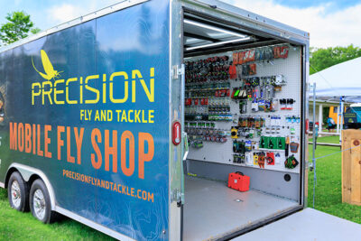 A mobile fly fishing shop on display during the 2025 River of the Year celebration at Minisink Park in East Stroudsburg, PA.