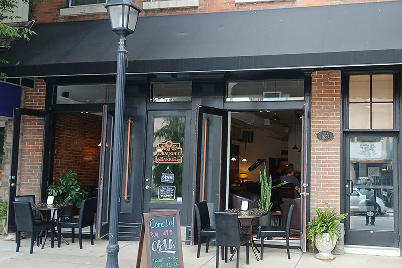 An exterior view of Draught & Barrel, a craft brewpub in Tunkhannock, PA.