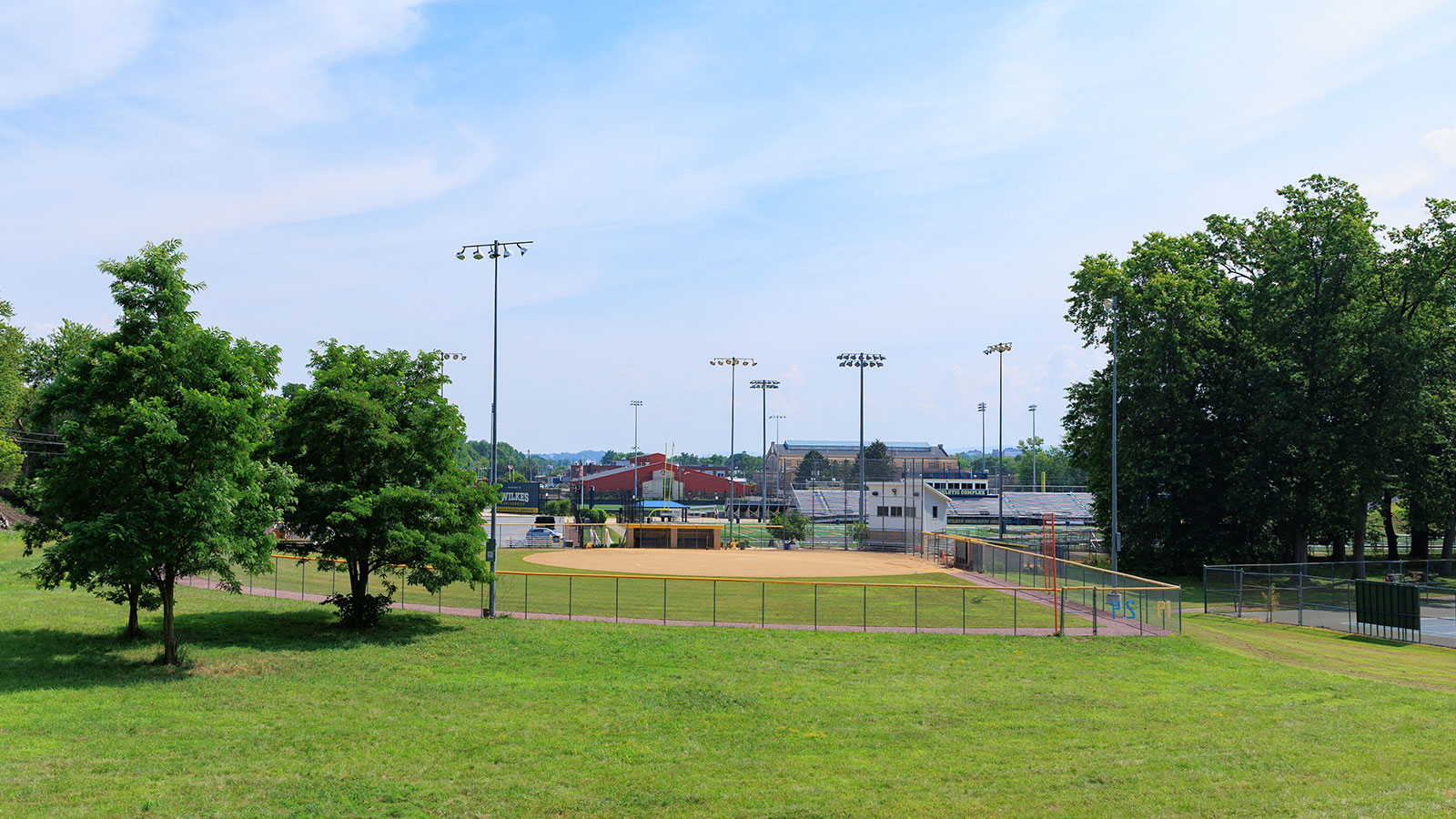 A view of Wilkes University's Ralston Athletic Complex Softball Stadium in Edwardsville, PA.
