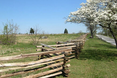 The meadow at the Gettysburg National Historic Park in Gettysburg, PA.