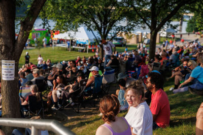 Two girls talking at Wilkes-Barre's 