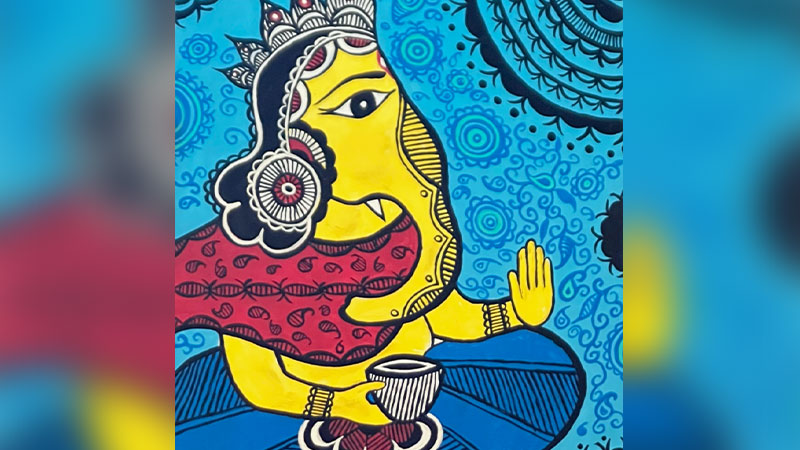 An Indian Folk painting featured at the Everhart Museum in Scranton, PA.