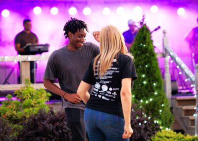 Two people dance during Rockin' the Mountain at City View Park in Hazleton, PA.