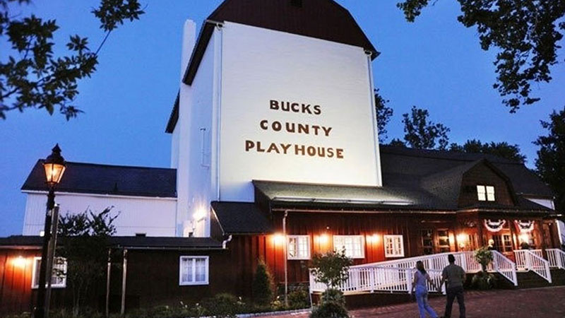 An exterior view of the Bucks County Playhouse.