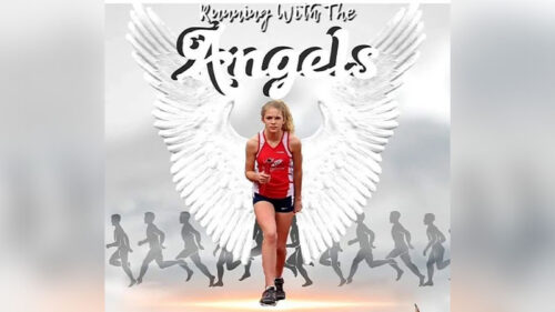 A flier depicting a girl running for the Lisa Napoletano Runing with the Angels in Jim Thorpe, PA.