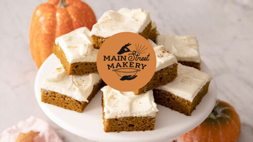 Flyer for the Pumpkin Bars Baking Class