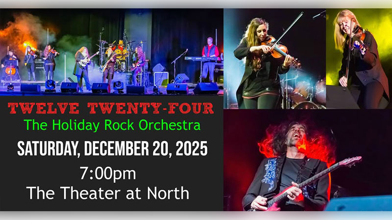 Poster for Twelve Twenty-Four: The Holiday Rock Orchestra on Saturday, December 20, 2025 at 7 p.m. at The Theater at North in Scranton, PA