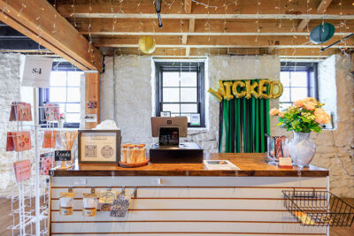 An interior view into one of the retail shops inside the Waterfront Warehouse in Pittston, PA.