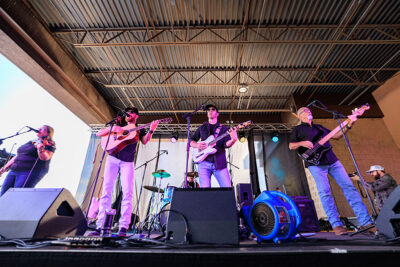 A band performs on stage during the Boots & Brews Music Festival at Clubhouse 315 in Wilkes-Barre, PA.