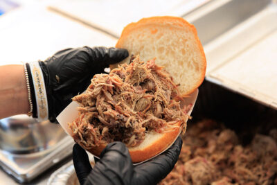 A pulled pork sandwich at the Luzerne County Fair in Dallas, PA.