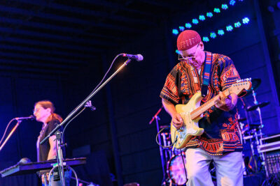 A band plays at the Luzerne County Fair in Dallas, PA.