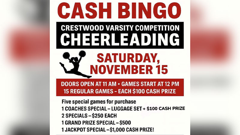 Crestwood Varsity Competition Cash Bingo image